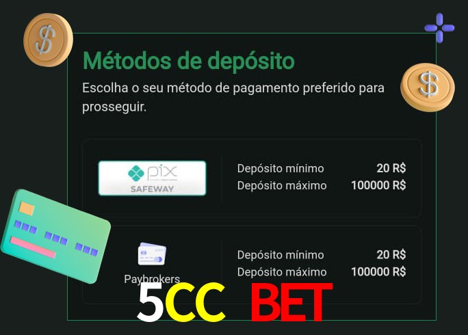 O cassino 5CC Bet oferece uma grande variedade de métodos de pagamento